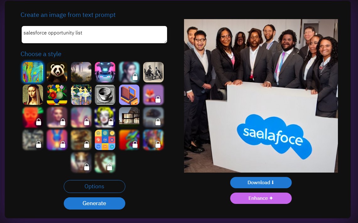 raymayfield's tweet photo. Not worried about AI taking my job yet. WTF is this even? #ai #designer #Salesforce https://t.co/htSbmlP5eQ