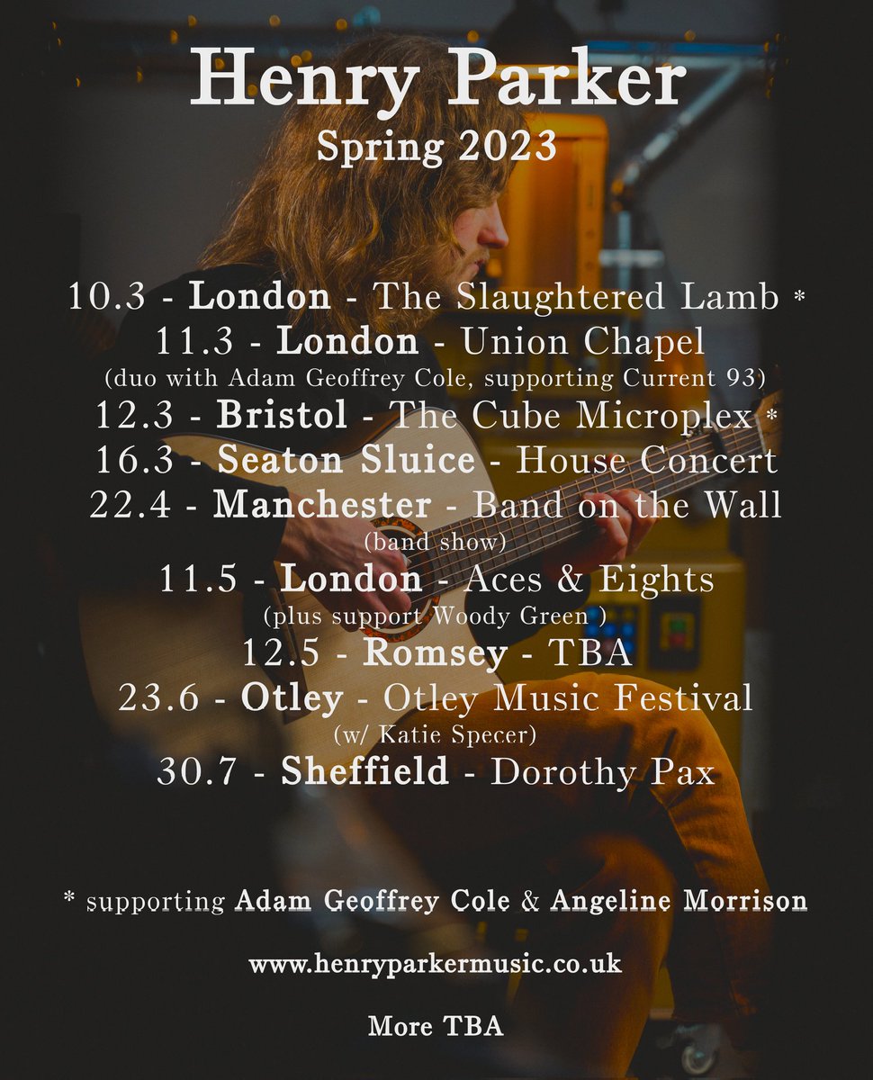 Live dates! Come out if you're in the right neck of the woods. 🌲🌲

A small selection but I'm really looking forward to every one of them. 

More to be announced in due course and tickets found on my website.

#folk #psychfolk #folkrock #britfolk