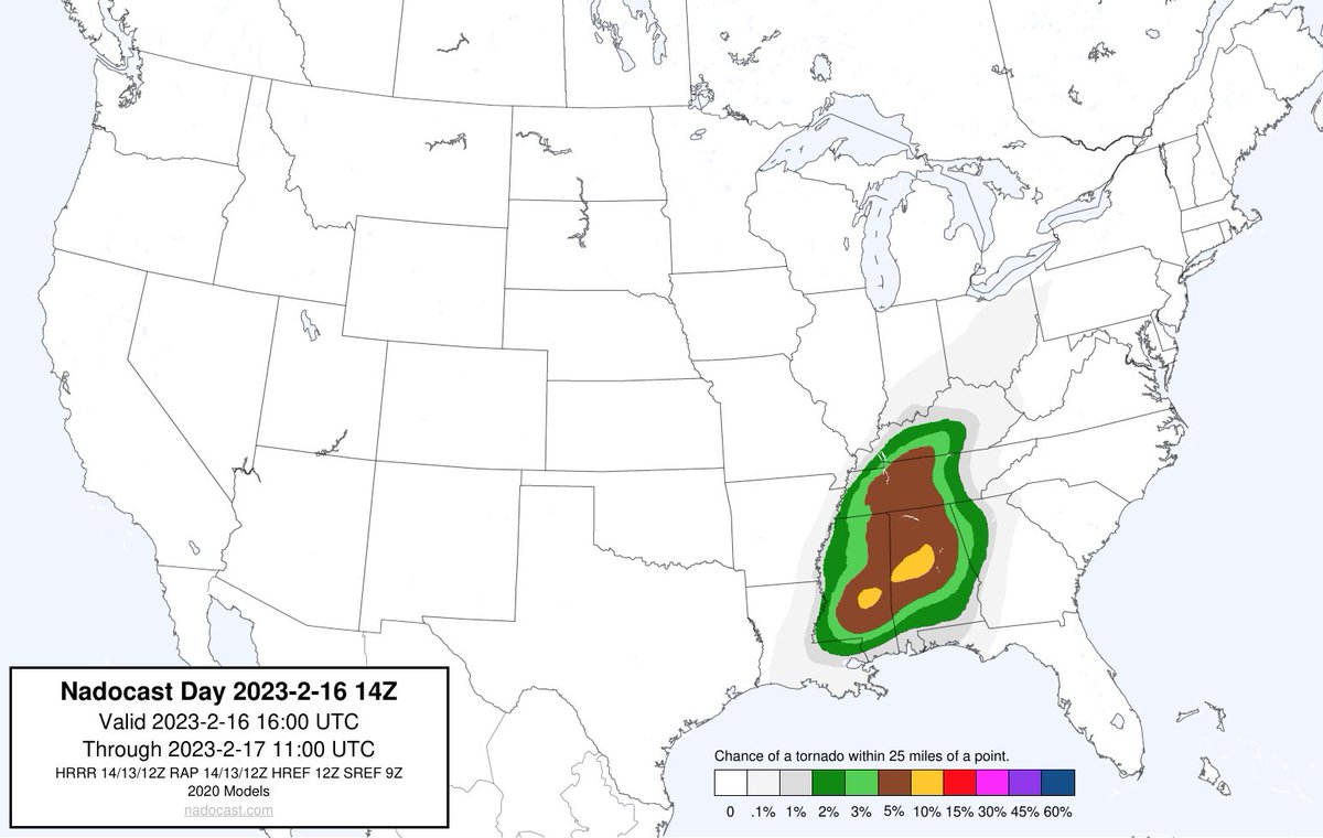 Nadocast on Twitter "14Z Day Tornado Forecast"