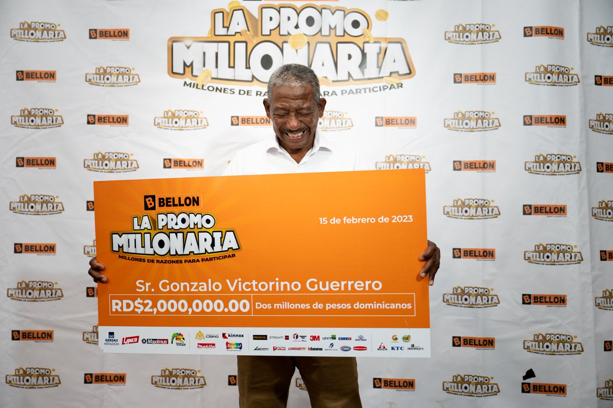 bellonrd's tweet photo. Ayer tuvimos la oportunidad de conocer al señor Gonzalo Victorino Guerrero, ganador de "La Promo millonaria de Bellón 2022 - 2023". El boleto ganador se generó en su compra del 26 de diciembre de 2022 en la sucursal ubicada en La Romana. #Lapromomillonariadebellon #Bellon https://t.co/M7SWoZmvA5