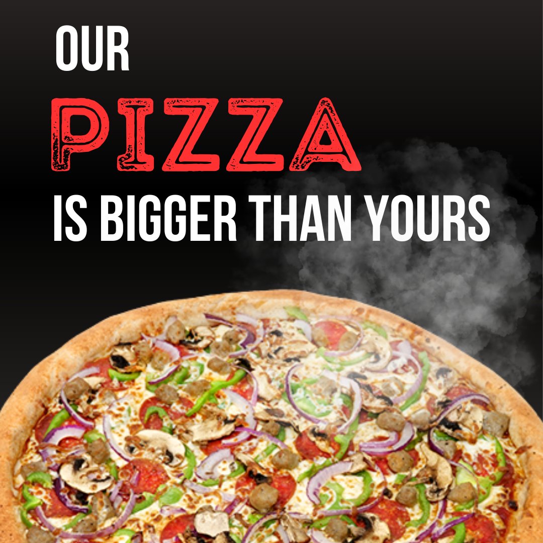 pizzafreshslice's tweet image. Brace yourselves; our pizza is bigger and better than yours! 🍕😎 Our XL pizza is 30% bigger than the competition, giving you more deliciousness in every bite. 

 #PizzaGoals #SizeMatters #PizzaLove