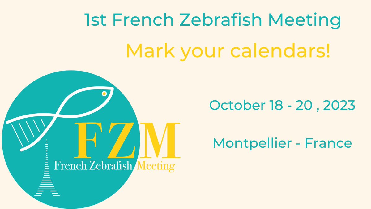 French Zebrafish Meeting (@frenchzebrafish) on Twitter photo The #zebrafish scientific community of Montpellier in collaboration with <a href="/ViewpointBehav/">ViewPoint Behavior Technology</a> is glad to announce the 1st French Zebrafish Meeting to be held October 18-20, 2023
See more : frenchzebrafishmeeting.fr
Follow us for updates The #zebrafish scientific community of Montpellier in collaboration with <a href="/ViewpointBehav/">ViewPoint Behavior Technology</a> is glad to announce the 1st French Zebrafish Meeting to be held October 18-20, 2023
See more : frenchzebrafishmeeting.fr
Follow us for updates