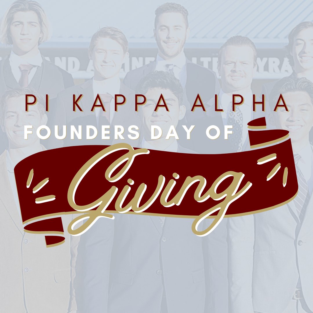 PiKappaAlpha's tweet image. SAVE THE DATE: March 1st is our Founders Day of Giving!
 
100% of your donation will go towards YOUR chapter's preservation needs. Ready to learn more and view your chapter's goal? Visit l8r.it/mPkA.

We'll see you March 1st! #PiKappaAlpha