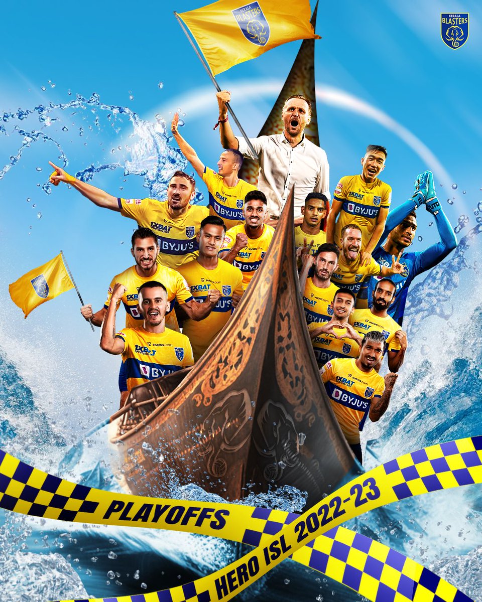 KeralaBlasters's tweet photo. ഒരു പുതിയ തീരം കീഴടക്കാനായി ⚔️⚽️

𝗪𝗘 𝗔𝗥𝗘 𝗢𝗡 𝗢𝗨𝗥 𝗪𝗔𝗬! 🟡🔵

#ഒന്നായിപോരാടാം #KBFC #KeralaBlasters https://t.co/DD1uIdes9e