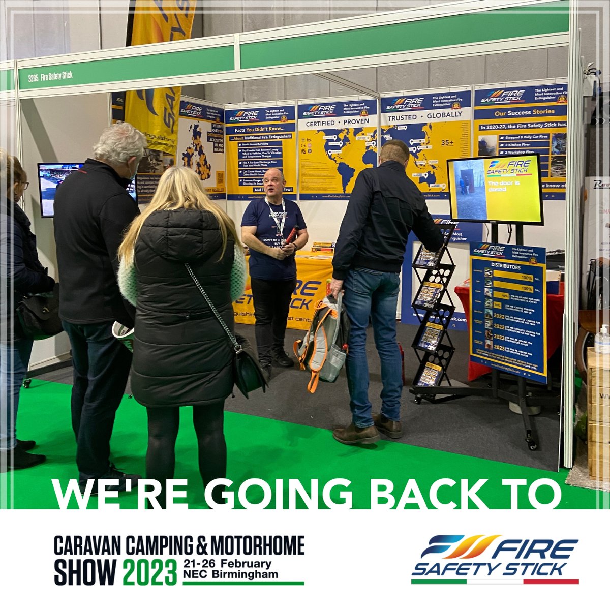 FireSafetyStick's tweet photo. We're baaacckk! 😅

We are looking forward to next week when we will be exhibiting at the @CaravanCampShow once again. 👍

Find us this time at stand: 3241  Hall 3

#CCMShow #NEC #FireSafety #SaveSomeonesLife https://t.co/sm68hebA8h
