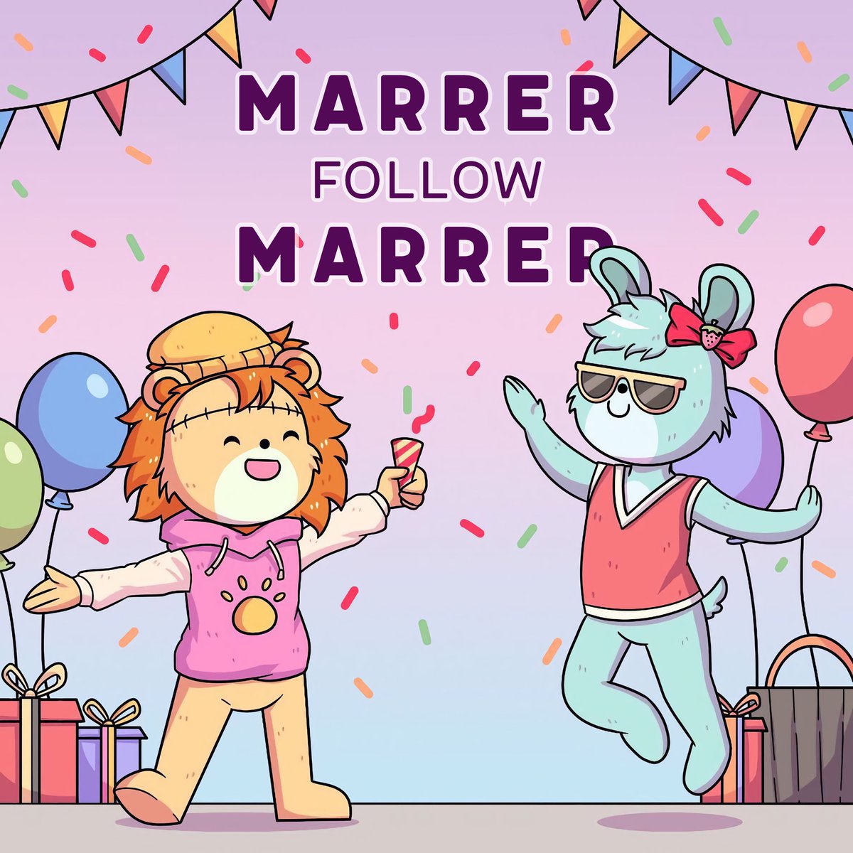 starl3xx's tweet photo. To celebrate having joined the team at @marrer_nft (yay!), let’s have a FOLLOW PARTY! 🥳

💬 Comment below with your Marrer(s) and the hashtags #JoinThePlayground #Marrer
🤝 Follow every Marrer in the thread
🔁 I’ll retweet all Marrers who reply!

Let’s playyyyyyyyy 🌼🛝 https://t.co/9PFXg66hFp
