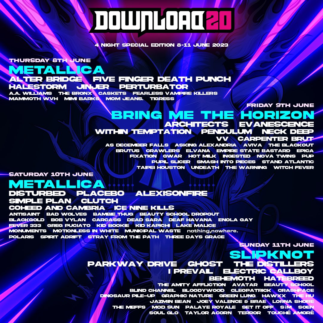 TIGRESSofficial's tweet photo. We're beyond excited to be performing on Thursday 8th June at the special 20th Edition of Download Festival!! Celebrating 20 years of the greatest rock and metal festival of all time, tickets are on sale now! #DL20 https://t.co/DJGdRBwjgW