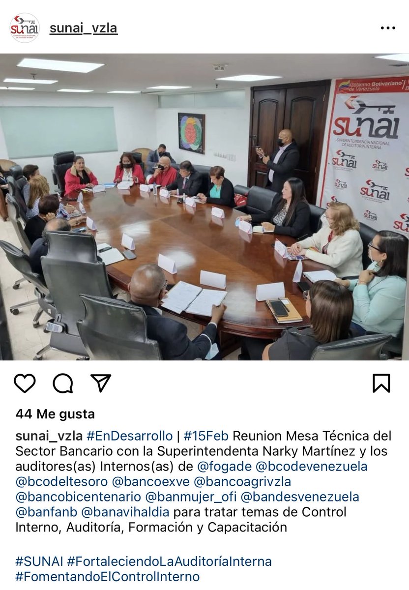 Exitosa Mesa Técnica Bancaria con SUNAI y colegas Auditores Internos de la Banca Pública