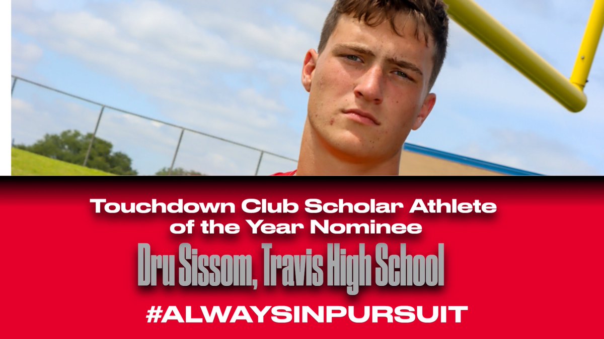FBISDAthletics's tweet photo. Congrats to Dru Sissom of Travis High School for being named a Houston Touchdown Club Scholar Athlete Nominee.  Winners will be announced next Wednesday, February 22nd. https://t.co/07VnJAUbHw