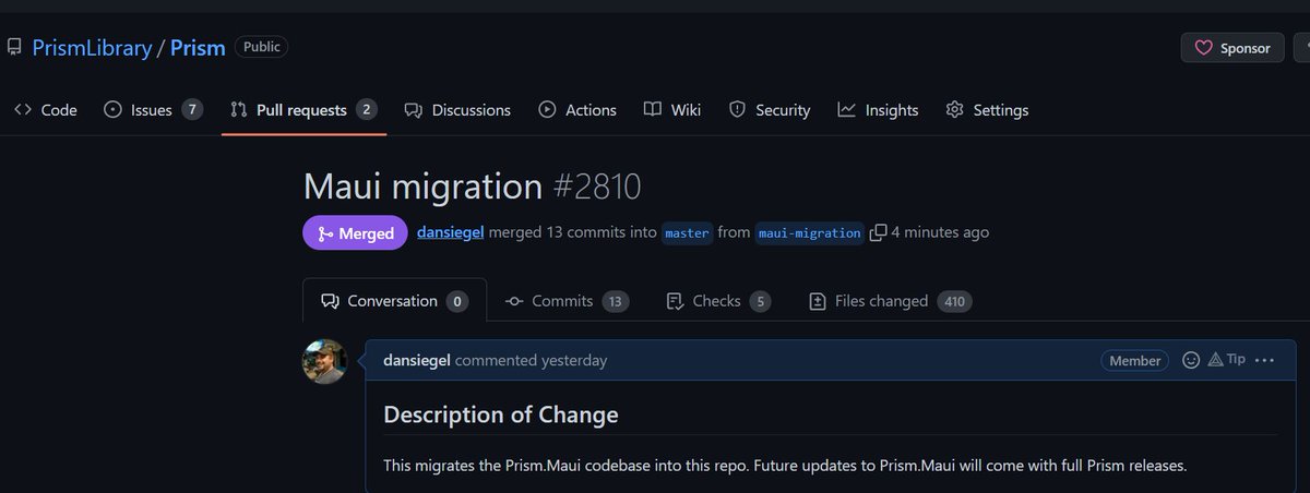 Exciting things are coming... the first 9.0 preview will be out this month. We're super excited to announce that #PrismLib for #dotnetmaui is now part of the official Prism repo... &amp; some great updates are coming to better support the work the <a href="/UnoPlatform/">Uno Platform</a> team has been doing!