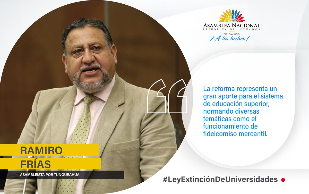 AsambleaEcuador's tweet photo. #PlenoLegislativo845 | @RamiroFriasB expone durante la sesión No. 845, respecto al segundo debate del proyecto de Ley Orgánica Reformatoria a la #LeyExtinciónDeUniversidades y Escuelas Politécnicas Suspendidas por el #CEAACES. https://t.co/JPgsnnb6xm