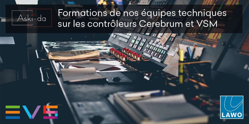 S'achèvent plusieurs cessions de formation technique sur Cerebrum chez <a href="/EVSEquipment/">EVS Broadcast Equipment</a> et VSM de <a href="/lawo/">Lawo</a> par <a href="/Ina_audiovisuel/">INA - Institut national de l'audiovisuel</a> : mises à jour des compétences de nos équipes techniques qui interviennent notamment chez nos clients <a href="/TF1/">TF1</a>,  <a href="/FRANCE24/">FRANCE 24</a>, <a href="/canalplusgroupe/">CANAL+ group</a>.
#formation