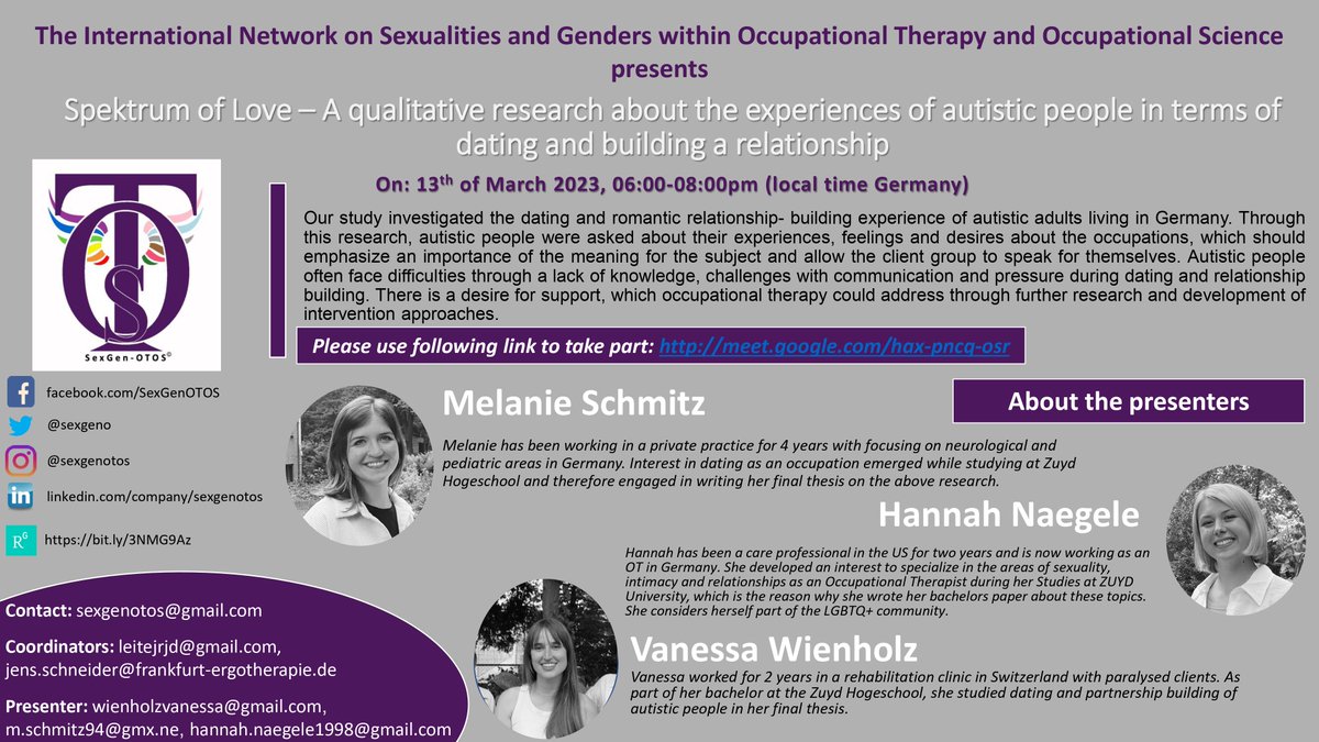 SexgenO's tweet photo. The 11th Training Session is getting closer!
It will take place on next Monday the 13th of March 2023 at 06:00 - 08:00 pm (local time Germany). The next presenters are Melanie Schmitz, Hannah Nägele und Vanessa Wienholz from Germany.

It's an OPEN SESSION!
You're welcome :) https://t.co/CFHBeZTBLE