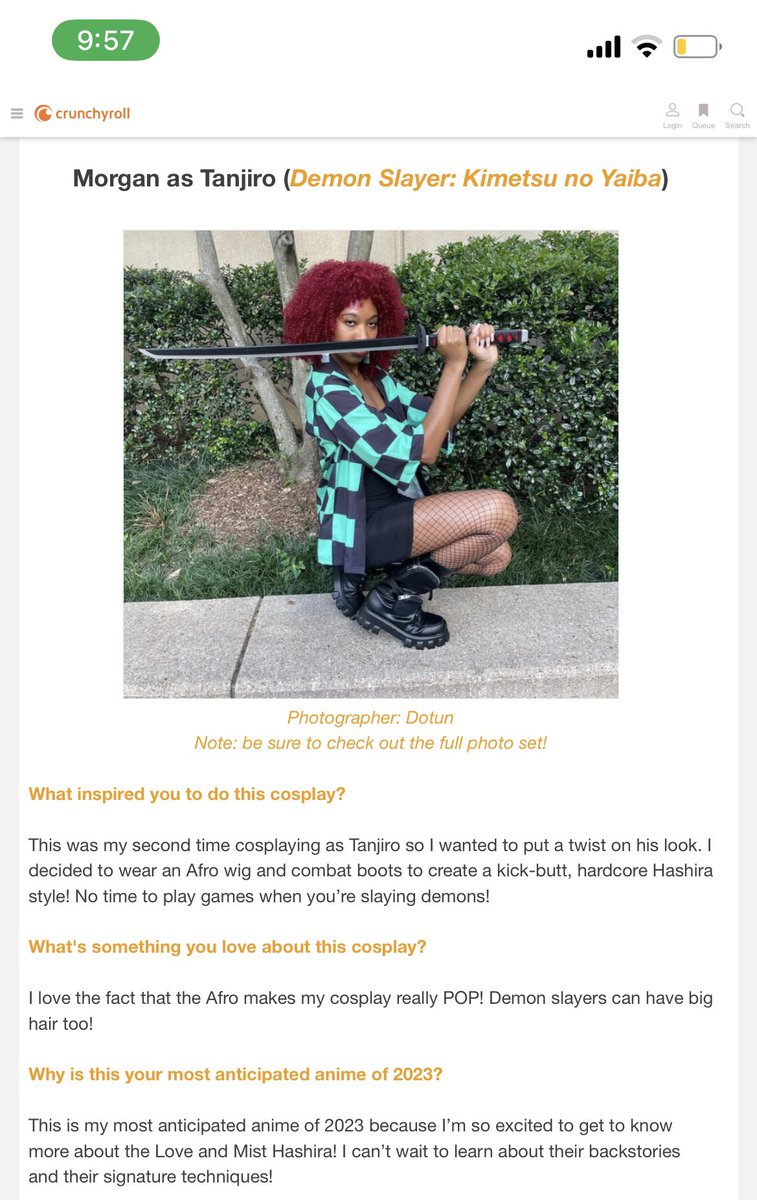 morganoftheleaf's tweet photo. woke up and found out that i was featured on CRUNCHYROLL during BLACK HISTORY MONTH! 😭✊🏾✊🏿

thank you @Crunchyroll for celebrating and promoting black cosplayers! 🥹 congrats to everyone else that has been featured this month! #28DaysOfBlackCosplay

link: https://t.co/JD21wu2nbi https://t.co/4o4hx6mVe4