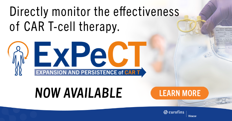 eurofinsviracor's tweet photo. Eurofins Viracor ExPeCT™ anti-CD19 CAR T assay is NOW AVAILABLE. 

• Assess current immune response
• Expansion and persistence of CAR T-cells
• Evaluate treatment decisions

#bmtsm #celltherapy #HemOnc #tandem23 @DrMiguelPerales @MediHumdani @TaniaJain11 @BldCancerDoc #BMT