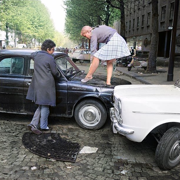 Car accident, Paris 1968.