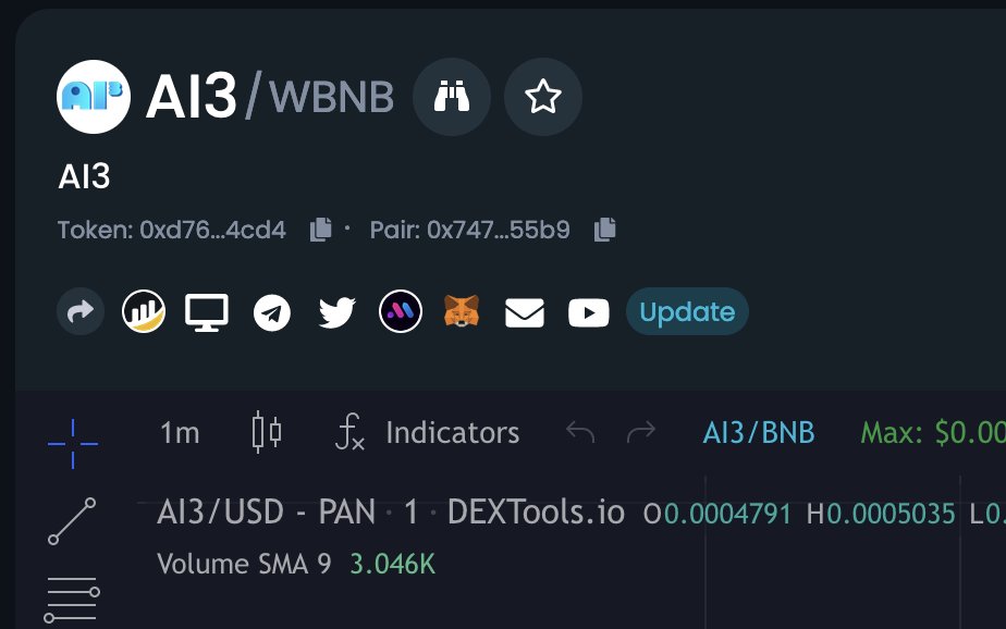 #AI3 information is now fully displayed on Dextools.
dextools.io/app/en/bnb/pai…