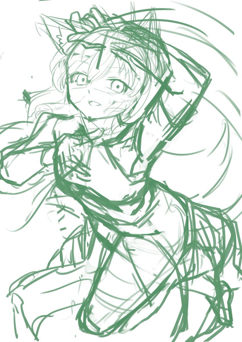 こんな感じの描きたいってラフ 