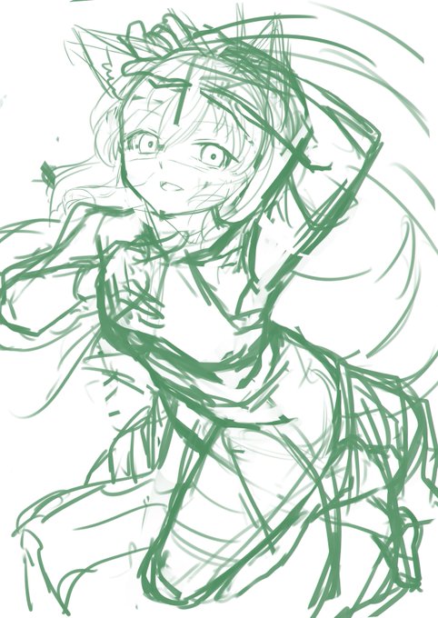 こんな感じの描きたいってラフ 