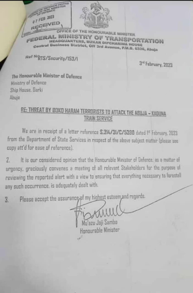 SaharaReporters's tweet photo. EXCLUSIVE: Nigerian Secret Police, DSS Confirms Boko Haram's Plan To Attack Abuja-Kaduna Train Service | Sahara Reporters https://t.co/b7vpIBjHDl https://t.co/l4EzgO0NTd