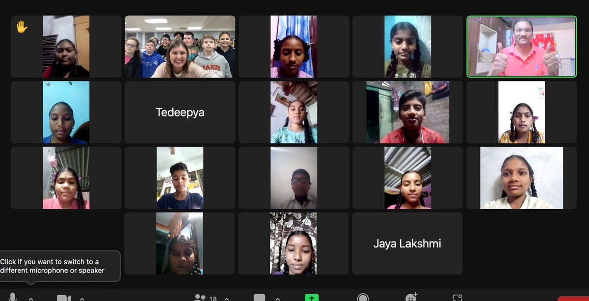 HeatherTechEdu's tweet image. Today my students got to ask and answer questions with students in India.  Thank you Hari Krishna Patcharu for reaching out and setting this up! His students joined us from their homes. 7:30am our time is 7:00 pm their time. #internationallearning Inspired by @digcitinstitute
