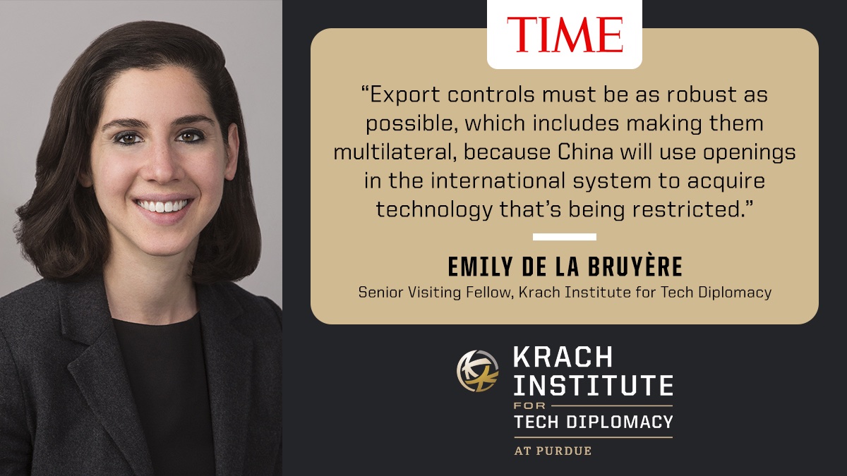 “Export controls must be as robust as possible, which includes making them multilateral, because China will use openings in the international system to acquire technology that’s being restricted” - @edelabruyere, Senior Visiting Fellow @TechDiplomacy 
 
time.com/6255695/us-chi…