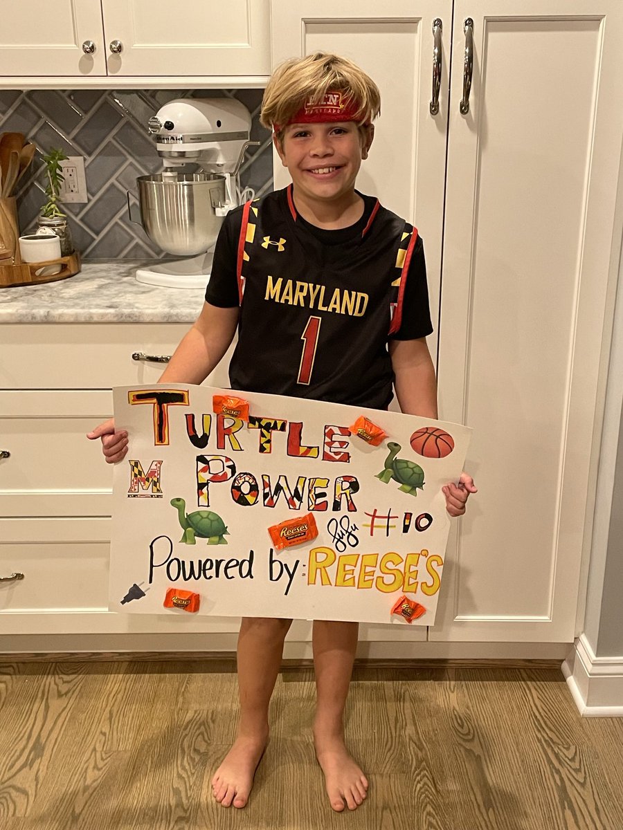 Little man turns 12 today and needs to know if he’s too old to bring his poster for @Reese10Julian to tonight’s game with the @BigTenNetwork headband! Let’s Go @TerrapinHoops!