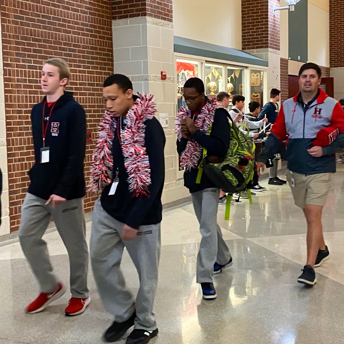 This morning we had a send off for our STATE BOUND wrestlers, divers, and swimmers! Go Hawks!