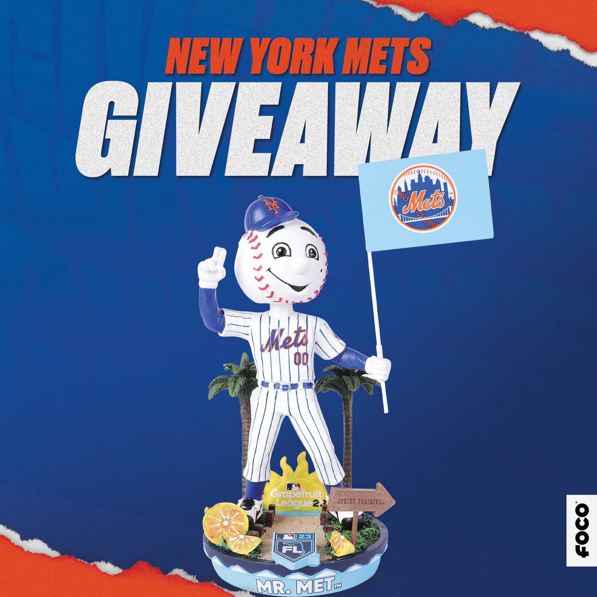 TheWardyNYM's tweet photo. 🚨🚨🚨 GIVEAWAY 🚨🚨🚨 

RETWEET &amp; LIKE for a chance to WIN this Mr. Met Spring Training Edition Bobblehead! 🔥 

To be ELIGIBLE to WIN you MUST: ⬇️

• RETWEET, LIKE, and FOLLOW @FOCOusa, @focobobbles, @genymets! 

Best of luck everyone! #LGM https://t.co/pozXrmP4gi