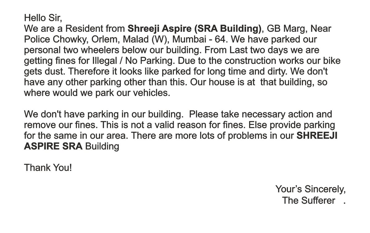SagarChettiyar's tweet photo. @MumbaiPolice @mybmc @MTPHereToHelp 
From Last two days we are getting fines for Illegal / No Parking Fines. Please provide us Proper Solution or Legal Parking. Check the attachments give below. Please take necessary Action. We have mentioned all the problems. Please!🙏Please!🙏 https://t.co/GZgwJeLwP1