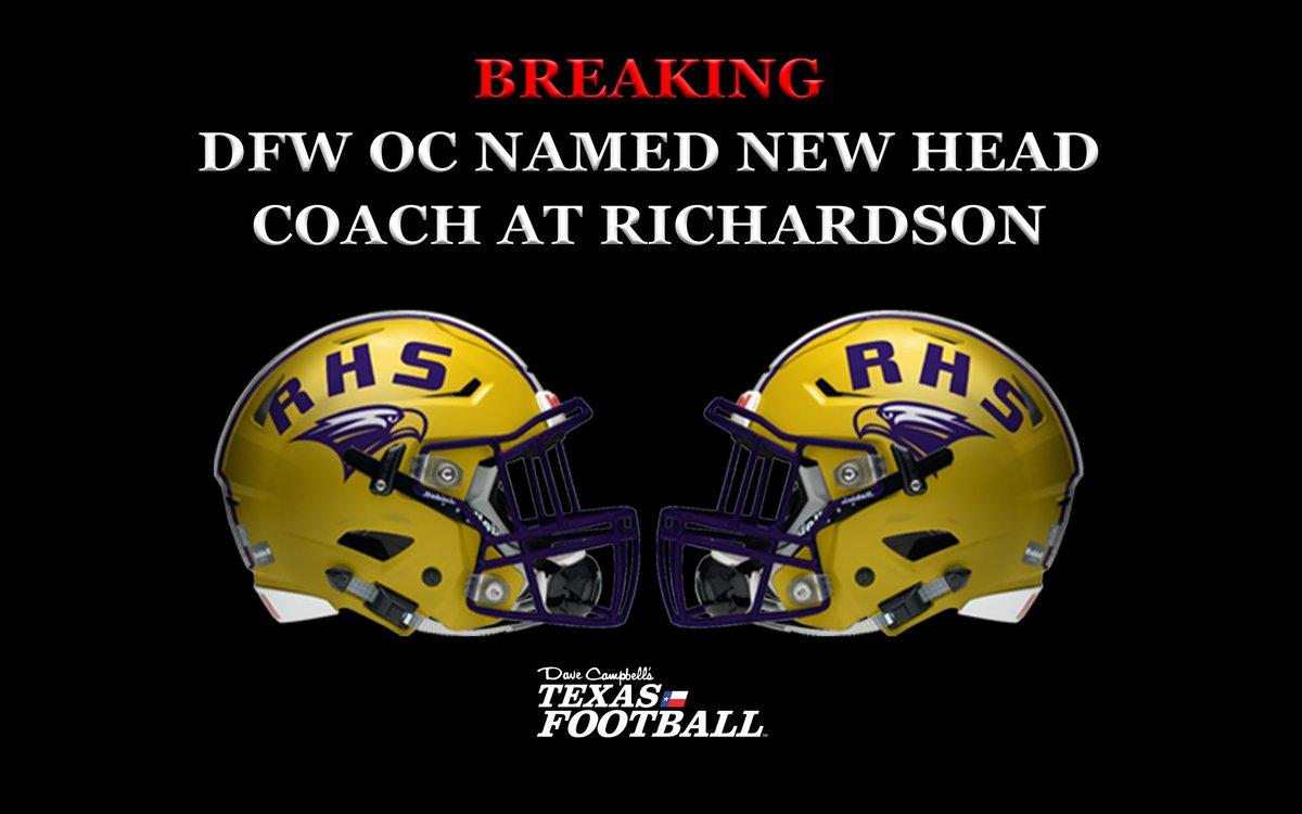 Dave Campbell's Texas Football — TexasFootball.com (@dctf) on Twitter photo 🚨DFW OC named new head coach at Richardson🚨
texasfootball.com/article/2023/0…
🏈 <a href="/Matt_Stepp817/">Matt Stepp</a> | #dctf #txhsfb
<a href="/RichardsonHS_FB/">Richardson Eagles FB</a> <a href="/RichardsonISD/">Richardson ISD</a> 🚨DFW OC named new head coach at Richardson🚨
texasfootball.com/article/2023/0…
🏈 <a href="/Matt_Stepp817/">Matt Stepp</a> | #dctf #txhsfb
<a href="/RichardsonHS_FB/">Richardson Eagles FB</a> <a href="/RichardsonISD/">Richardson ISD</a>