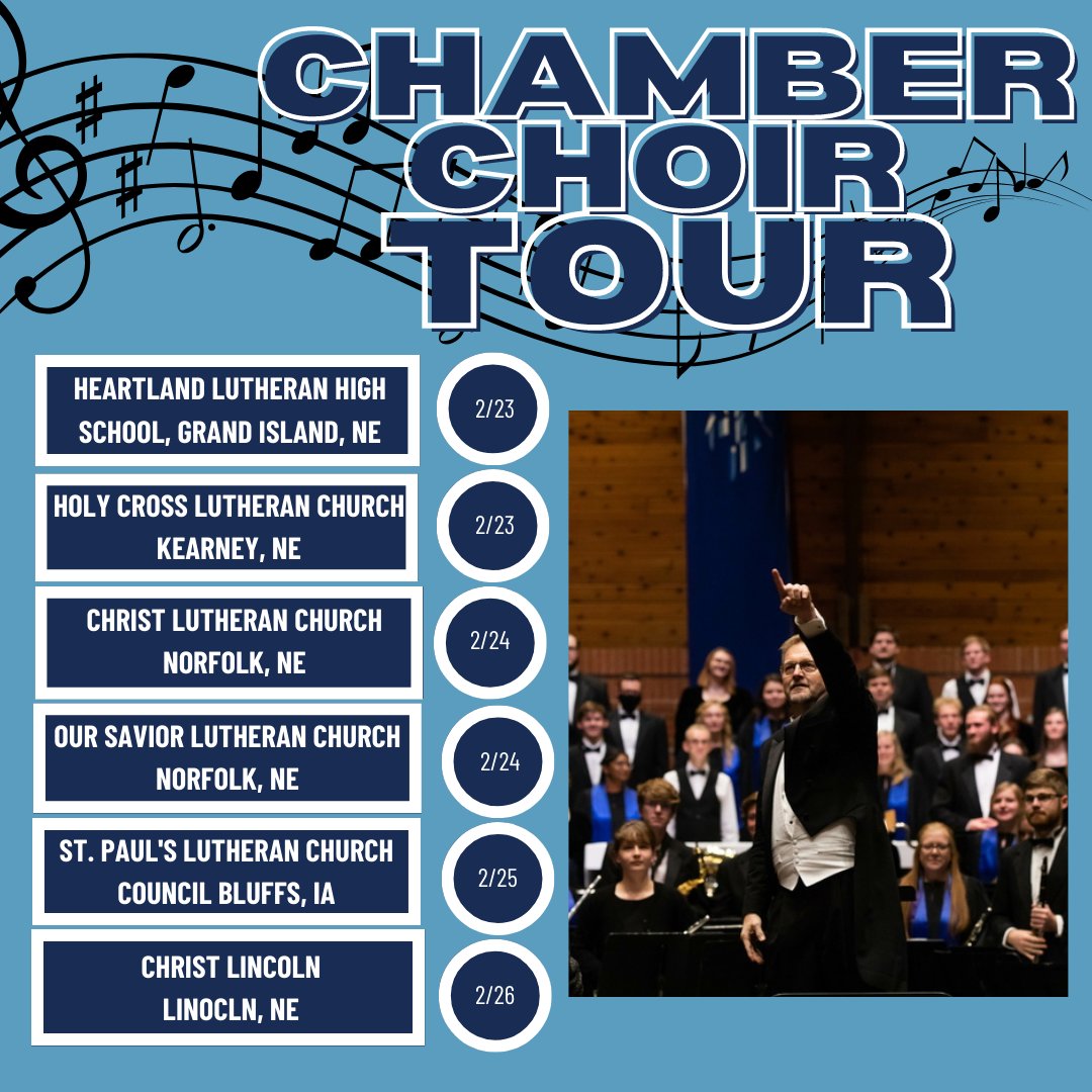 CUNE's Chamber Choir Tour is happening this week! It's a great time to gather together and hear the beautiful singing of talented students!