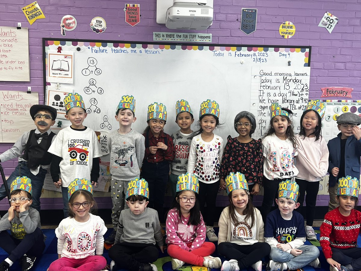 littleklearners's tweet photo. What a week! 💯day of school and Valentine’s Day 💕 #MineolaProud @MeadowDriveElem https://t.co/T1jMnArLCN