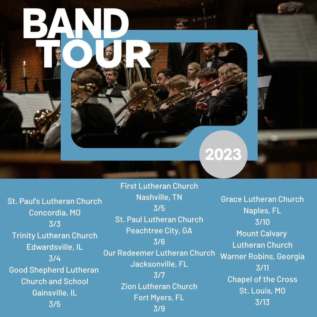 CUNE's Band Tour is coming up soon! If you're at one of these locations, come hear our wonderful band play!