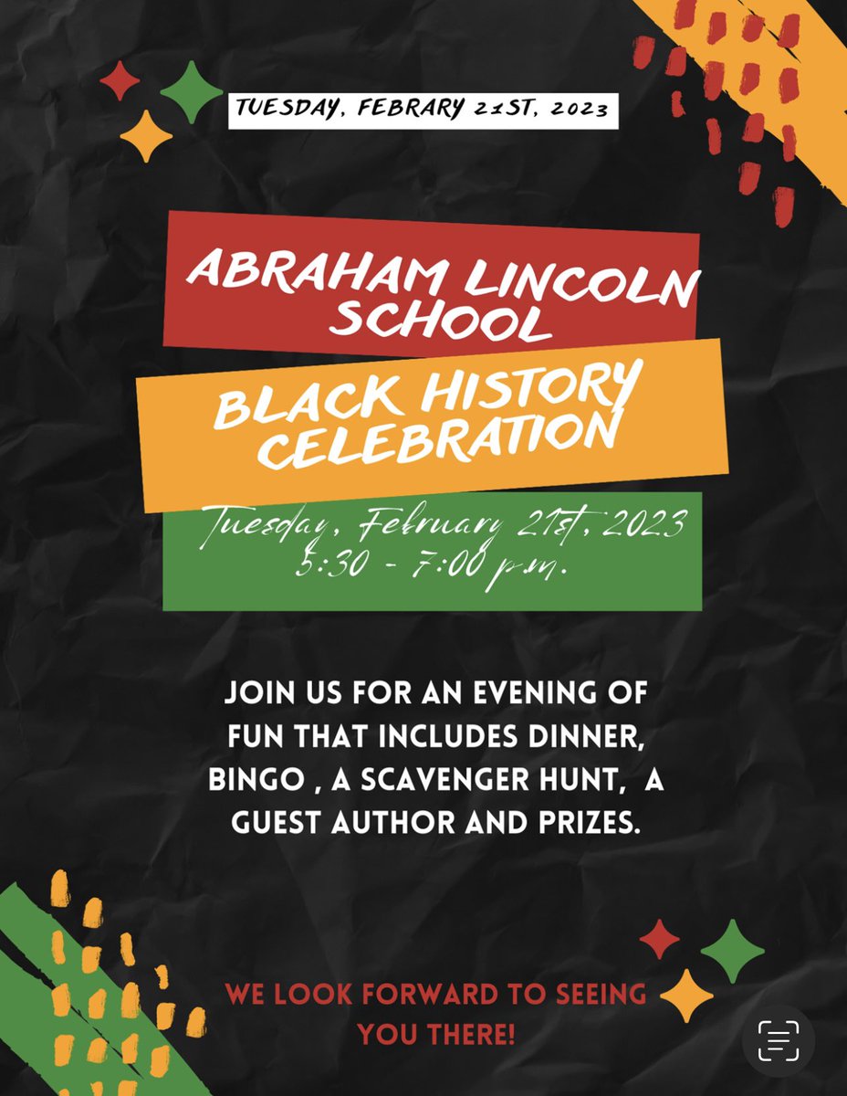 MapleAbraham's tweet photo. Family and Friends, come on out to Abraham Lincoln’s Black History Celebration Tuesday February 21st at 5:30pm. We look forward to seeing everyone. https://t.co/lS3iGmK3iW