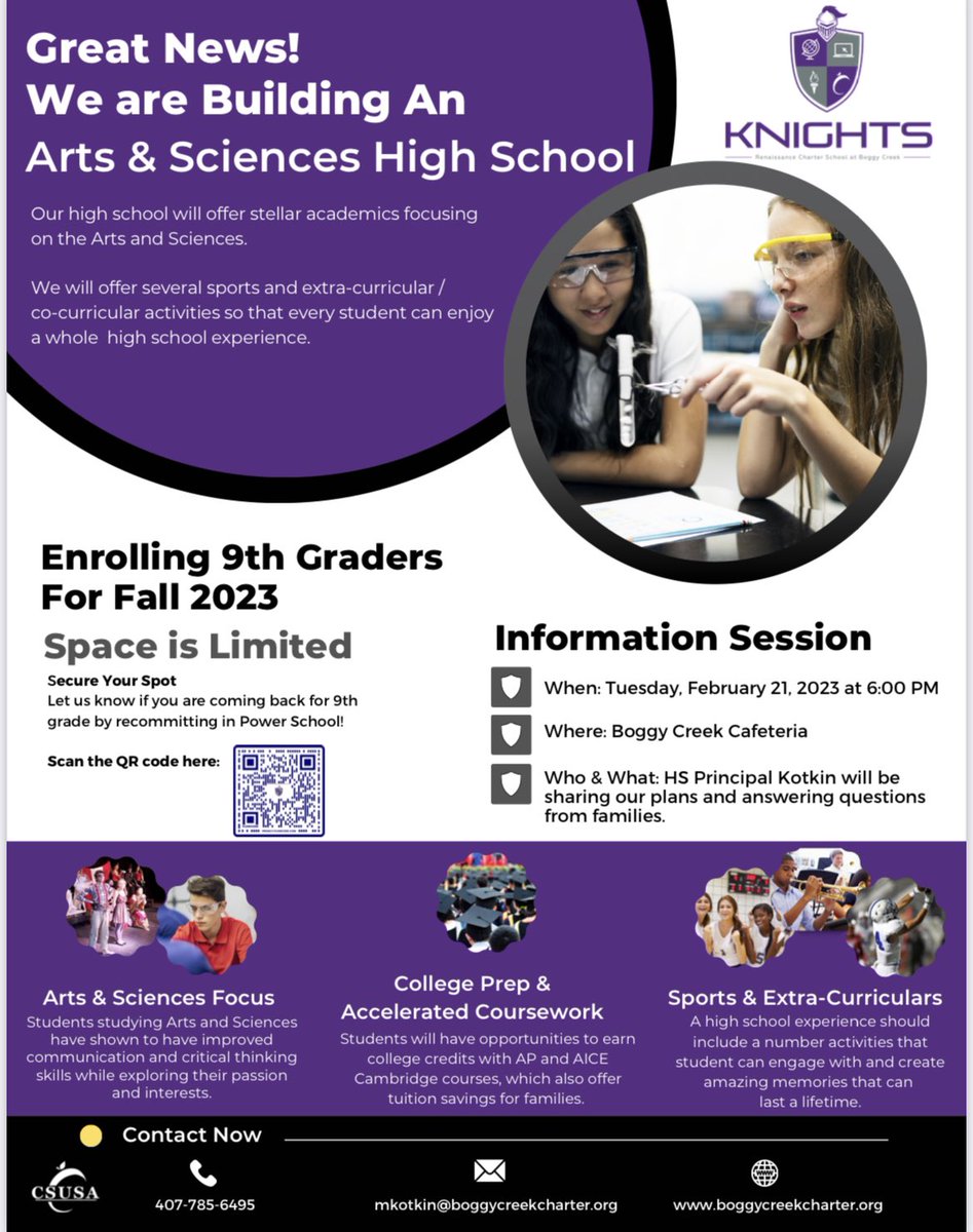 It is with the greatest honor that I announce RCBOG will open an Arts and Sciences high school next year (2023-24) as we welcome our inaugural 9th grade class. We will offer a rich high school course selection! Go Knights! <a href="/drdchristiansen/">David Christiansen</a> <a href="/EddieRuiz531/">Eddie Ruiz</a> <a href="/CSUSAJonHage/">Jon Hage</a> <a href="/Jodi_Evans1/">Jodi Evans</a>
