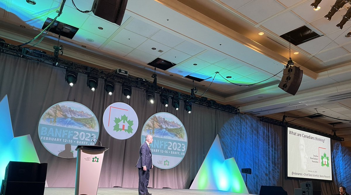 It’s our final day at #CHBAhomebuildingweek in beautiful #Banff. Incredible closing day session with <a href="/niknanos/">NikNanos.DataHound.KeynoteSpeaker</a> (who is from Trenton we might add)! #quintewest #bayofquinte