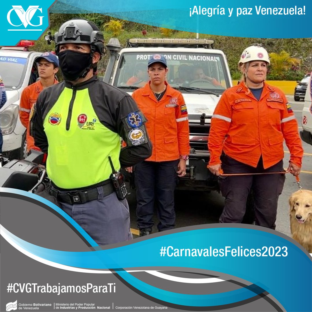 CVG_Oficial's tweet photo. ¡Nuestro Gobierno Nacional es garante de la protección de los cuidados Venezolanos, y en estos #CarnavalesFelices2023 el equipo de Protección Civil de cada estado se mantendrán atentos para cuidar a propios y visitantes en este asueto de carnaval! #CVGTrabajamosParaTi https://t.co/UQI0UZO1CT