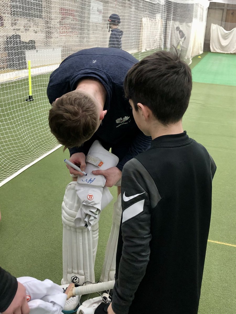 TCA_Foundation's tweet photo. The @TCA_Foundation charity #24hrNetathon gets a boost 4hrs in with the arrival of @jameswharton_23 & @BenjaminCliff1 from @YorkshireCCC!
So hugely grateful for their input, time & generating real excitement allowing the participants to bowl at them ๐๐ฝ๐ https://t.co/WMYTS5iGhl