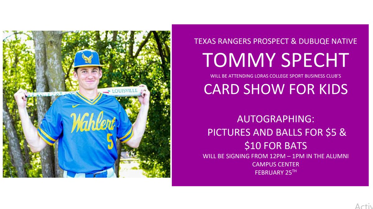 📅Mark your calendars!!!!
Our 5th annual Card Show For Kids will be held on February 25th at Loras College in the Alumni Campus Center!
Come out to see cool cards, a chance to win any of our awesome prizes, and best of all purchase an autograph from our two amazing guests!!!!