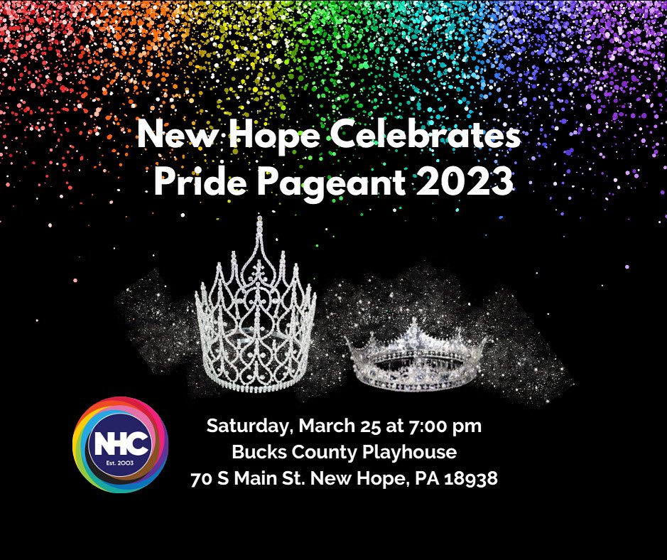 nhcelebrates's tweet photo. The NHC #PridePageant makes a triumphant return in 2023! For the first time ever, #DragQueens, & now #DragKings too, will compete for the coveted title of Ms. & Mr. #NewHopeCelebrates. The pageant will take place on Saturday, 3/25 at 7 pm at @TheaterBCP: https://t.co/WN13nFvgDJ https://t.co/r2Bk8MNI1j
