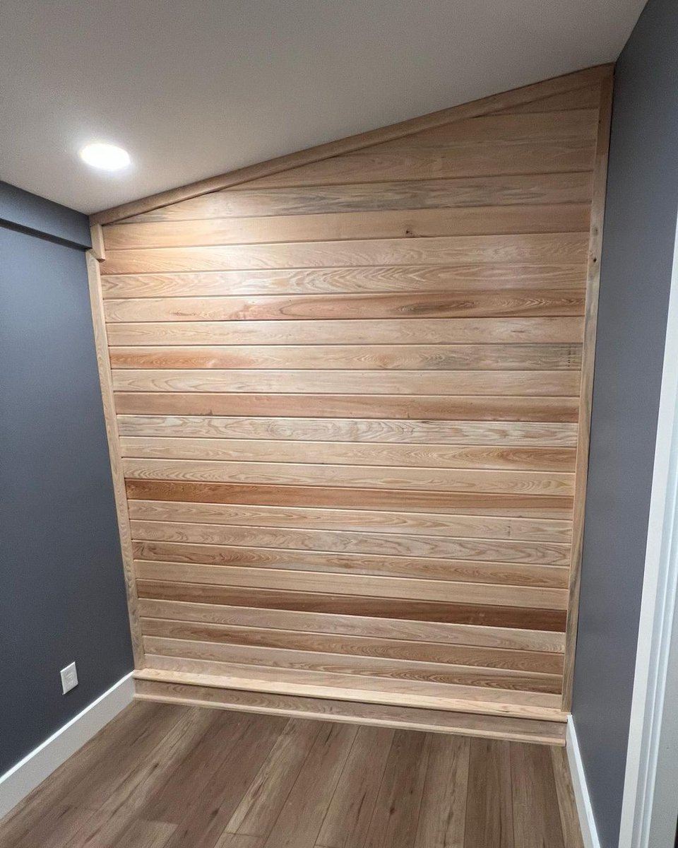 Dress up boring walls with #SouthernCypress. 

Project and photo by Waterfall Woods | #cypress #RealAmericanHardwood #AmericanHardwoods #shiplap #design #designtrends #wood #featurewall #accentwall #woodwork #woodworking #homedesign #homedesigntrends #millwork #custommillwork