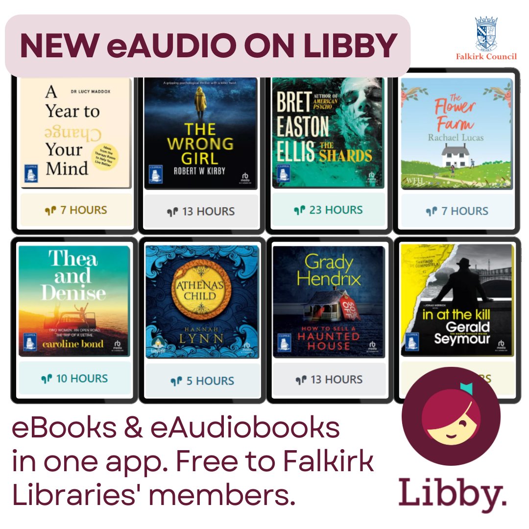 LibFalkirk's tweet image. Some new eAudio on our Libby app: long, short and something for everyone! 💗 🪓 😈🚨 ⌛️  ⛅️ 🚙

#BrettEastonEllis #GradyHendrix #RachelLucas #RobertKirby #GeraldSeymour #HannahLynn #DrLucyMaddox #Libby #Audiobooks #Libraries #FalkirkReads