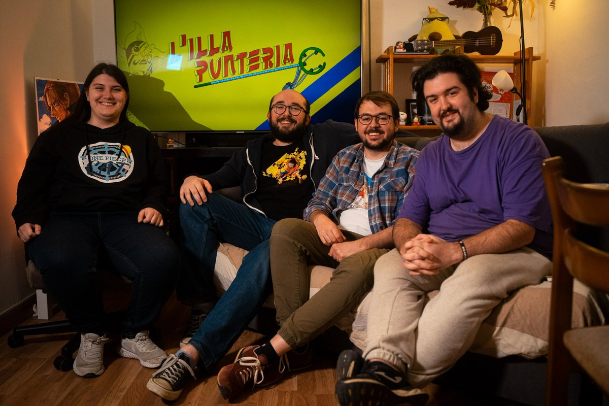 illaPunteria's tweet photo. Episodis 2 i 3, tanda de gener. Convidada, @criscare124. 

D’esquerra a dreta, Cristina, @Kobasen97, @bertri_11 i @SomElBarbo https://t.co/bJoihcRgtZ