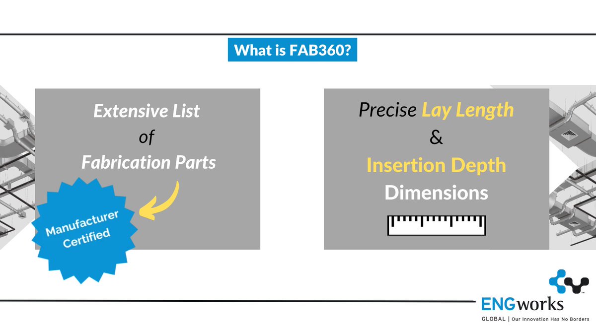 ENGworksBIM's tweet photo. ❔ What is 𝗙𝗔𝗕𝟯𝟲𝟬?
Powered by @ENGworksBIM, the 𝗙𝗔𝗕𝟯𝟲𝟬 Fabrication database is an innovative and enhanced solution for Autodesk® Fabrication CADmep™ and Revit® software.
Learn more ▶️ https://t.co/DRpCUCGll2
#BIM #CADmep #Revit #Contractor #Engineer #FAB360 https://t.co/tBAcNDW0Tn