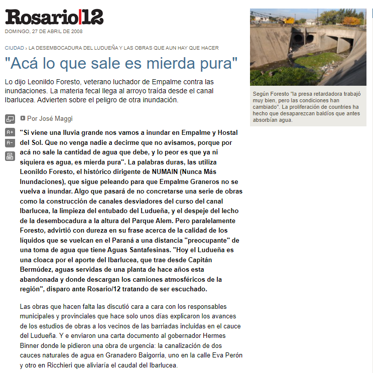 CesarMassi's tweet photo. Arroyo Ludueña. 2008, 2014.
Nunca hicieron nada, la contaminación se agravó, dejaron urbanizar casi  1000 has frente a la represa, agregaron un parque industrial con pileta de efluentes sobre el arroyo y un barrio dentro del embalse.
2023: "voy a tomar una muestrita de agua". https://t.co/OZKM21C31D