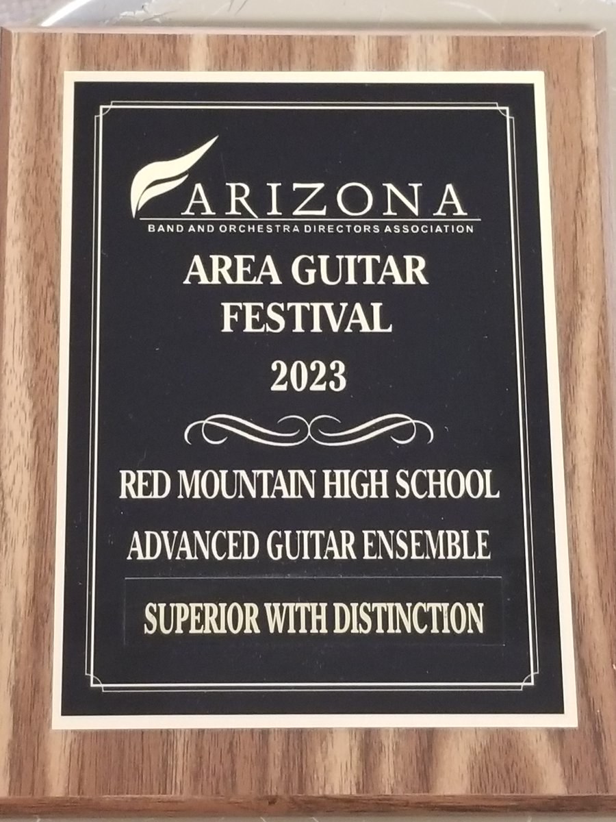 Congratulations to the RMHS Advanced Guitar Ensemble for receiving a "Superior with Distinction" rating at this year's ABODA Area Guitar Festival! This is the highest rating possible and is a new record for the ensemble. <a href="/TheRedMtnWay/">Steve Tannenbaum</a> <a href="/mesamusiced/">MPS Music Education</a>