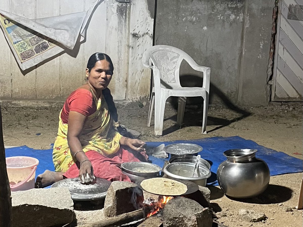 This lady entrepreneur makes &amp; sells about 100+ rotis a day and makes about ~15Kish a month. Also has few other day jobs. Large part of the motivation is to give a better life for the family.

Feels so good seeing the grit &amp; aspiration of core India and the small businesses.
