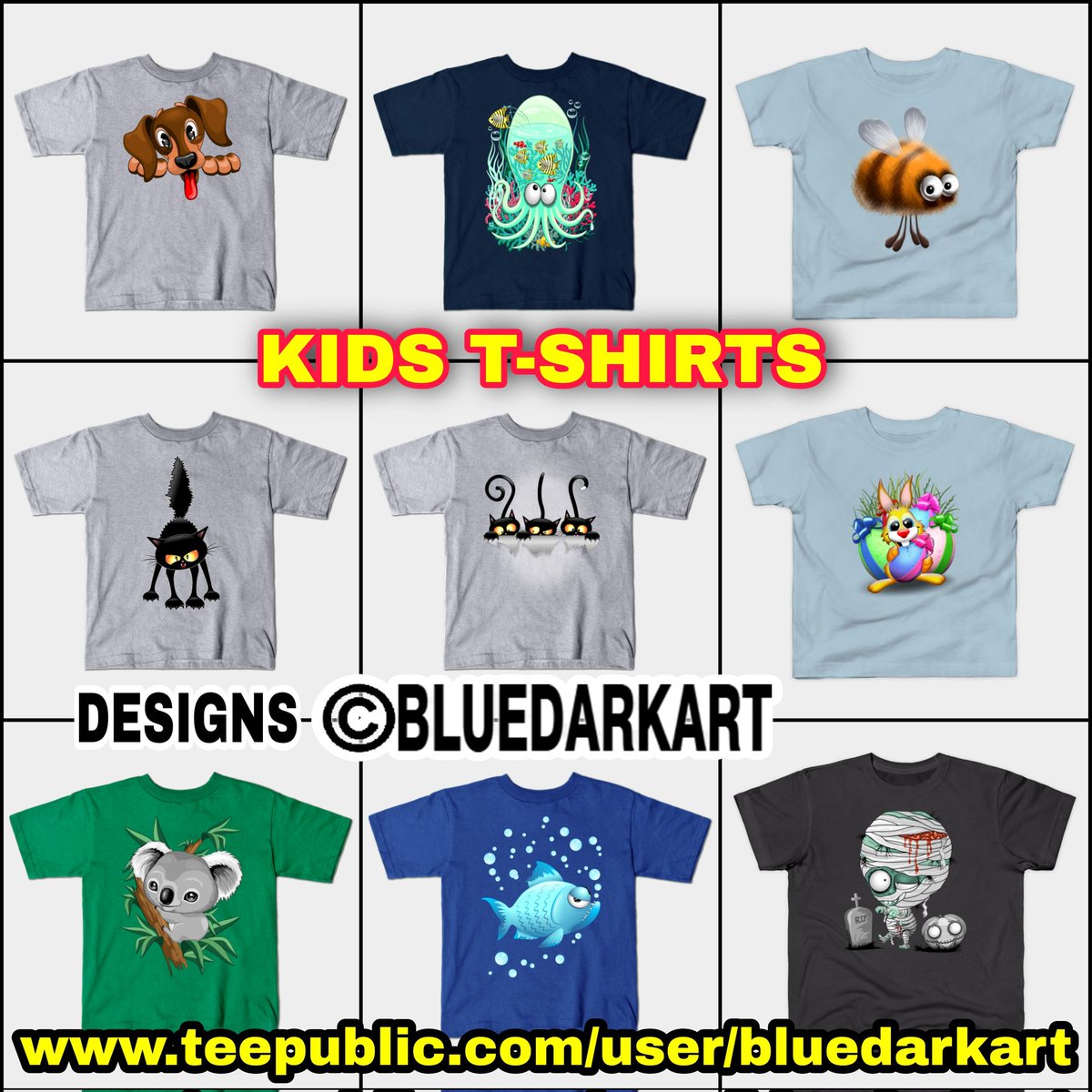 #Cute & #Funny #designs printed on #Kids #Tees 👕 #Tshirts in my #Shops ⭐️ Designs ©️ @bluedarkArt @TheChameleonArt ⭐️ via my #wordpress #blog👉🏾 bluedarkart.wordpress.com/2023/02/16/kid…
•
#art #fashion #design #trending #TikTok #clothes #cooltees #originaltees #originalart #unique