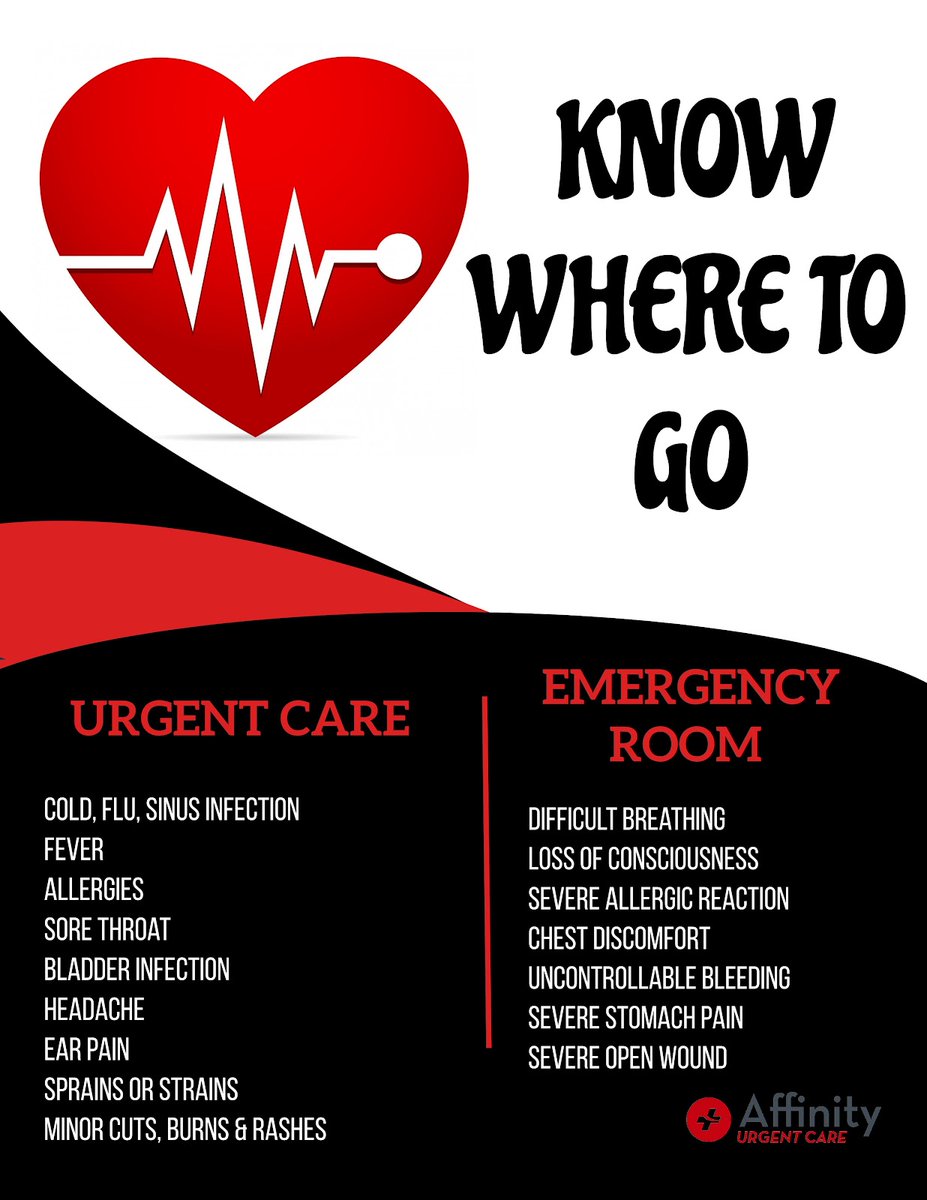 ❓❓❓ Make sure you #KnowWhereToGo! Unsure if you should visit urgent care or the ER? Don't stress because our helpful infographic breaks it down for you. Our helpful infographic breaks it down for you. Don't hesitate to contact us for any questions. bit.ly/3FVkHrZ